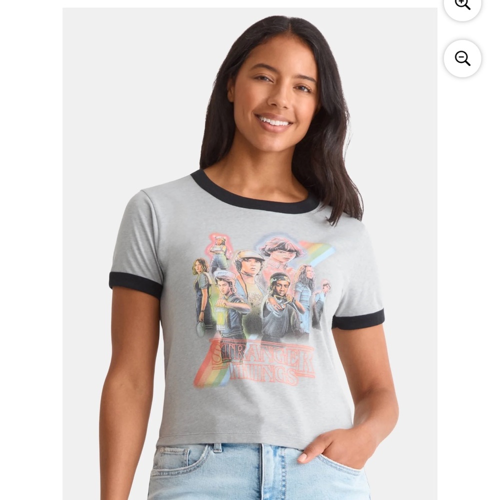 New Netflix Stranger Things Gray Graphic T-Shirt Size Small